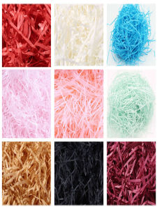Colorful Raffia Grass Shredded Paper Silk Gift Box Filling Creative Birthday Sweet Box Wedding Favor Box Festive Padded Box
