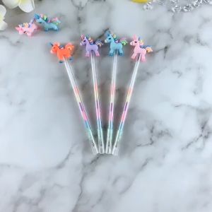 OFM-A44 Pulpen Gel 0.5mm Karakter Angsa Tinta Rainbow Pena Pelangi Lucu / Alat Tulis Sekolah Drawing Pen Warna Warni Import