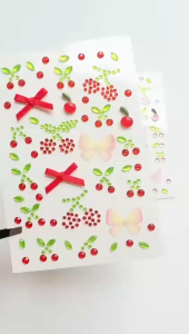 New ceri kecil baru stiker berlian kreatif pertunjukkan panggung / foto riasan wajah jeri dekorasi pita