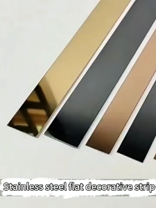 Self-adhesive gold and black mirror wall stickers stainless steel wall decoration strips background