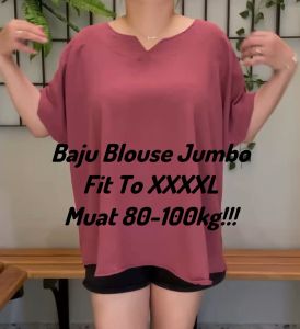 BAJU BLOUSE JUMBO | ATASAN KAOS BIG SIZE FIT TO XXXXL CR/POLOS REAL PICT!!MUAT 80-100KG!!!