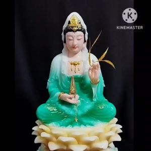 [ Cao 30 cm ] Tượng Quan Âm Bồ Tát - Áo Xanh [ Bột Đá cao cấp ]