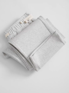 High-End Heavyweight 350g Grey-White Drapey Straight Leg Diagonal Sweatpants Men Comfortable Texture Casual Sports Long Trousers