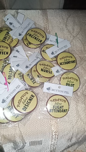 PADAYON future Profession Pin Badge/Pocket Mirror - 58mm - choose customized and PM for the profession preferred