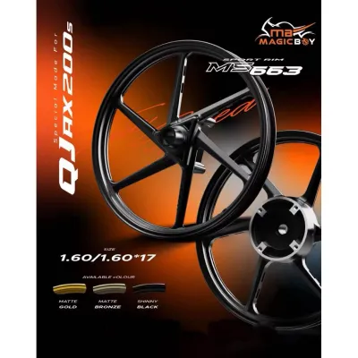 MAGIC BOY SPORT RIM MS663 AX200S NOVA160 NOVA150 SCOOTER 6 BATANG SIZE 160/160*17 MAGICBOY 6 KAKI RIM