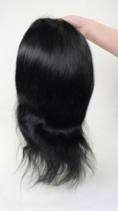 12Inch Long Mens Hair Prosthesis Lace Front Toupee for Men Human Hair PU Male Wig System Natural Black Gray Hairpiece