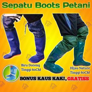 【BAYAR DITEMPAT - BERGARANSI】SEPATU SAWAH ANTI KEONG BOOT KARET PANJANG 60CM ANKLE BOOTH ANTI AIR BOOTS KARET PETANI MOTIF DORENG 60CM SEPATU SAWAH BOT HUJAN SEPATU BOOTS LENTUR KOREA 60CM SEPATU BUTS SAFETY ANTI SLIP HIJAU BERKEBUN TAMBAK BUKAN BOTS AP