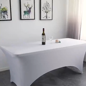 Spandex Table Cloths 4FT 6FT Home Rectangular Table Catering Table Cover Polyester Elastic Stretch Table Cover Wedding Dining Decor Table Toppers Massage Table Cover for Wedding&Party