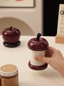 Lọ Lưu Trữ Tăm Bông Tăm Xỉa Răng & Chỉ Nha Khoa Gốm Đẹp Mắt