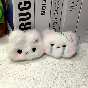 Couple Cartoon Rabbit Fox Plush Doll Keychain Bag Hanging Pendant Car Keyring Bestfriends Gift Fashion Accessories 