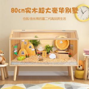 Luxury Wooden Hamster Cage Large Space Villa Style Pet Supplies for Golden Retriever Bear And Hamster Real Wood Breeding Box