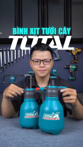 Bình xịt 2L TOTAL THSPP20202 van xả áp an toàn cần bơm nhôm chắc chắn áp suất 2.5bar đầu phun tia thẳng và phun sương