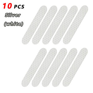 80-10PCS Helmet Safety Warning Reflective Stickers Strip Waterproof High Visibility Reflector Tape For Night Riding Walking Car