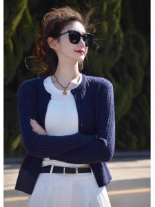 SHUQINGLAI | Áo Cardigan Knit Tay Ngắn Giảm Cân cho Nữ
