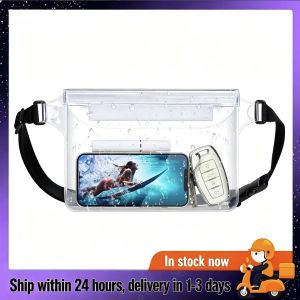 PVC Waterproof Mobile Phone Bag Valuables Belt Bag For Beach Swimming Snorkeling with Adjustable Waist Strap Dry Bag