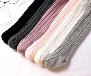Baby Girl Cotton Tights Stockings Plain Socks Pantyhose Toddler Kids Knitted Elastic Leggings Warm