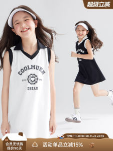 Váy Thể Thao Mùa Hè Không Tay Thoáng Khí Kháng Khuẩn Cho Bé Gái Váy Học Sinh Cotton Polyester Thường Ngày Mùa Hè 2024