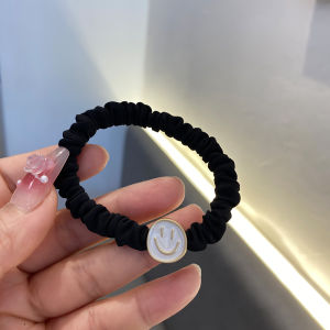 ยางรัดผมแบบยางยืดสีดำสไตล์เกาหลีแฟชั่นสำหรับผู้หญิง ยางรัดผมแบบผ้าสำหรับผู้ใหญ่ รัดผม รัดผม รัดผม