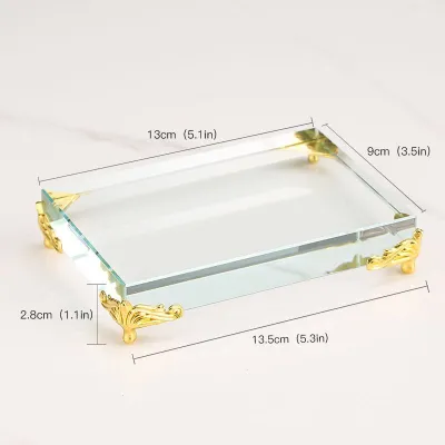 Crystal Ball Base Pyramid Small Display Stand Crystal Glass Metal Luxury Jewelry Mineral Sample Figurine Base Home Decor