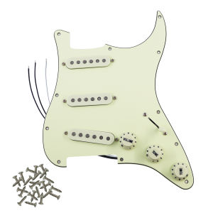 PHRILM Alnico5 single coil staggered ST pickups pre-wired guitar pickup SSS set. Pre-wired FD ST baffle for ST guitar parts