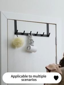 YT Metal Aluminum Door Hook Bathroom Bedroom Storage Artifact Drilling-free Installation