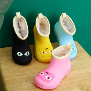 HF Kids Rain Boots Korean Fashion Cartoon New Rain Boots Waterproof And Dirt Resistant High Rain Boots For Boys Girls kasut budak perempuan 22111206