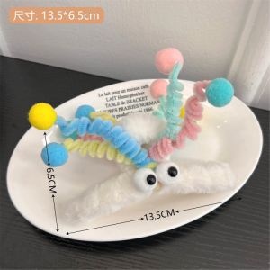 คลิปหนีบผมหัวปลาฉลามสีรุ้งขนสัตว์นุ่ม คลิปหนีบผมสีลูกกวาด ทรงหัวใจ ทรงลูกปัด เครื่องประดับผมสุดเก๋สำหรับฤดูใบไม้ร่วงและฤดูหนาว