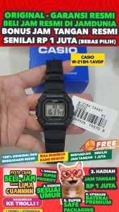 CASIO ORIGINAL - CASIO W-218H-1AVDF - Jam Tangan Pria - Black - Strap Resin - NEW - Jam dunia JD18ST