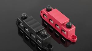Khối Phân Phối Điện Thanh Cái 12V 250A Dùng Cho Tàu Biển Với 4 X M10/M8 Studs Dành Cho Khối Đầu Nối Ắc Quy Ô Tô/thuyền