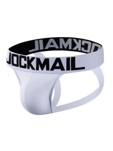 Mens Low Waist U-Shaped Boosting Cotton Underwear Double T-Panties Hollow out Design Sporty Briefs White Color