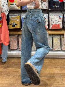 American Retro High Waist Wide Leg Jeans Womens Autumn 2025 New Design Versatile Slimming Floor-Length Straight Leg Pants