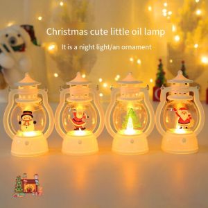 Christmas Decorations Gift Led Portable Small Oil Lamp Night Light Simulation Horse Lamp Christmas Desktop Decoration Pendant