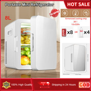⭐️【มีสินค้าในสต๊อก+จัดส่งในพื้นที่】⭐ตู้ทำความเย็นตู้เย็นในรถ8L 12V/220V-Pembeku Portabel สำหรับรถตู้รถตู้อัตโนมัติการเดินทางบ้านการปิคนิคกลางแจ้ง