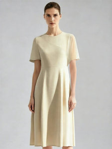 AMII | Commute-style Patchwork A-line Dress