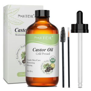 PHATOIL 236ml/118ml Organic Cold-Pressed Castor Oil For Eyelashes & EyebrowsHair GrowthSkin & Nails Care-Natural Castor Oils