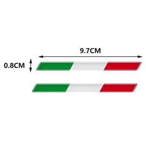 2X Italian Tricolor Flag Epoxy Decorative Sticker 3D Motorcycle Tank Decals Stickers Case Strong Stickiness Unerisal Car Decals