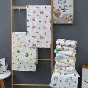 ผ้าเช็ดตัวผ้าฝ้ายสี่ชั้นเด็กเสื้อคลุมอาบน้ําผ้าห่มดูดซับผ้าห่มเด็กทารกแรกเกิด Swaddle Wrap ผ้าห่มอาบน้ํา