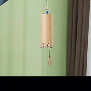 A Bamboo Wind Chime—Ideal for Traditional Chinese Style Suitable for Retro/Summer Birthday/Hotel/Home/Bedroom/Wedding/Outdoor D