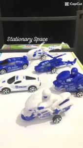 SS Mainan Anak Kendaraaan Mobil Polisi Seri Set Lengkap Dengan Motor dan Helikopter Bombiq City Defender Police / Toy Police Car Series