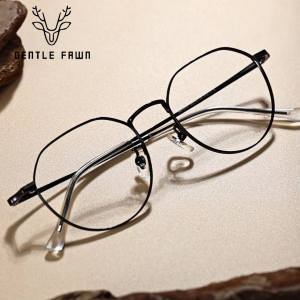 Gentle Fawn Frame Kacamata Bahan Titanium Ringan Kokoh Style Oval Lensa Plano Bisa Minus Fashion Pria Wanita 70002