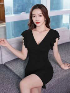 Đầm Bó Sát Gợi Cảm Mùa Hè Mới Cho Nữ Đầm Dự Tiệc Đầm Công Sở Đầm Xẻ Tà Đầm Ngắn Không Tay Cổ Chữ V Đầm Bó Sát Cho Nữ