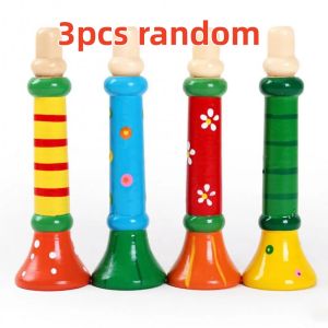Wooden Small Horn Toy for Childrens Early Education Puzzle Montessori Toy Whistle Wind Instrument Sound Training