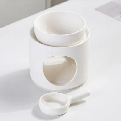 Ceramic Essential Oil Burner Incense Burner Holder Multifunctional Candlestick Tealight Candle Holder Home Office Bedroom Decor