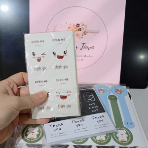 Stiker Thank You Sticker Segel Box Hampers Motif Lucu Bakery Handmade Open Me Kue Serbaguna TQ Paper Bag Plastik Roti