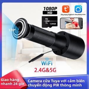 Camera Cửa Thông Minh Tuya 1080P Wifi 2.4G&5G Phát Hiện Chuyển Động Xem Cửa Một Chiều Hỗ Trợ Thẻ Nhớ SD