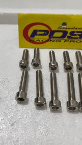 BAUT SET PROBOLT BLOK MESIN F1ZR FORCE ONE FULL SET 15PCS CNC CHOROME POSH BAUT BAK MESIN KIRI KANAN