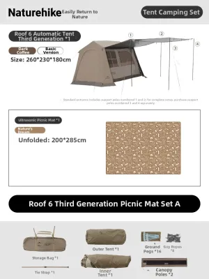 NatureHike | Sun Protection Quick Setup Dome Tent 6.0