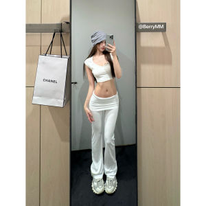 BerryMM Cloud Slim Fit Jeans for Women Low Waist Cotton Straight Leg Pants American Style Spring Summer Knitwear