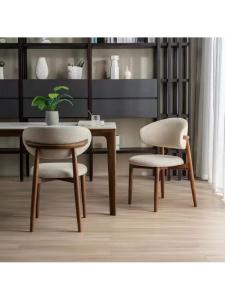 MOLORE | Comfortable Long-Sitting Fake Wood Dining Chair