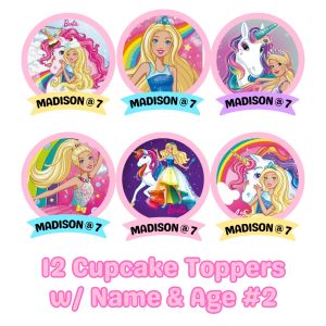 Barbie Unicorn Cake Topper (High-quality Personalize Ready-to-use)